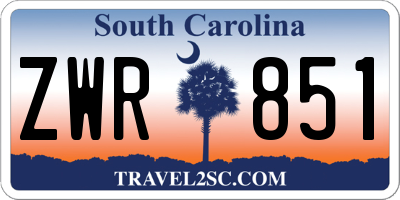 SC license plate ZWR851