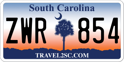 SC license plate ZWR854