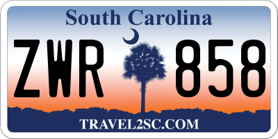 SC license plate ZWR858