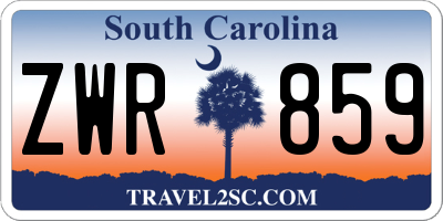 SC license plate ZWR859