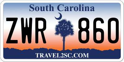 SC license plate ZWR860