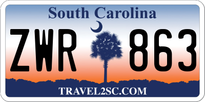 SC license plate ZWR863