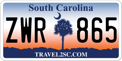 SC license plate ZWR865