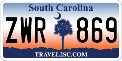SC license plate ZWR869