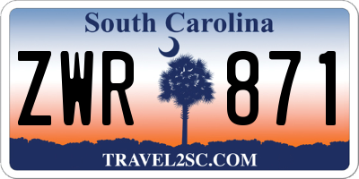 SC license plate ZWR871