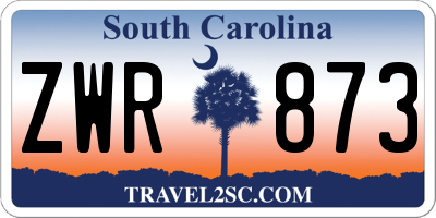 SC license plate ZWR873