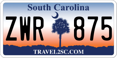 SC license plate ZWR875