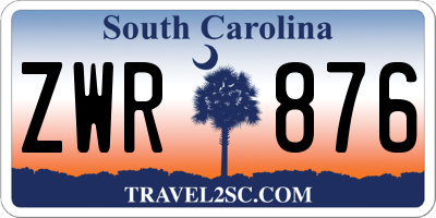 SC license plate ZWR876