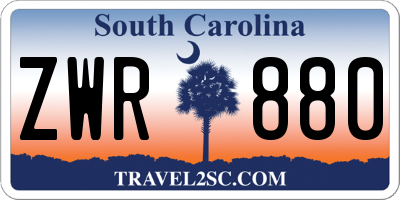 SC license plate ZWR880