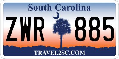 SC license plate ZWR885