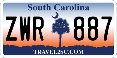 SC license plate ZWR887