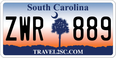 SC license plate ZWR889