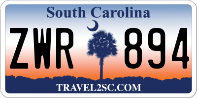 SC license plate ZWR894