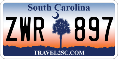 SC license plate ZWR897