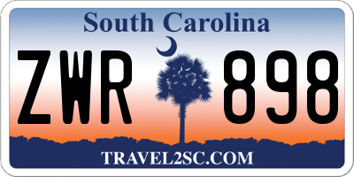 SC license plate ZWR898