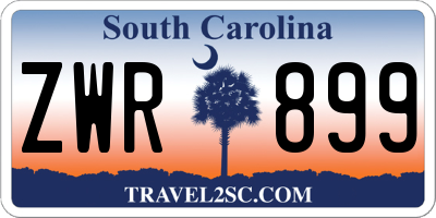 SC license plate ZWR899
