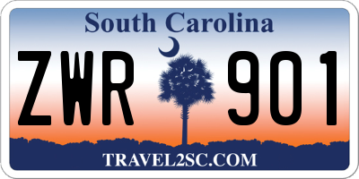 SC license plate ZWR901