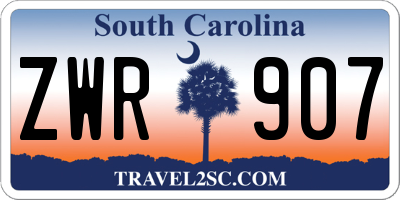SC license plate ZWR907