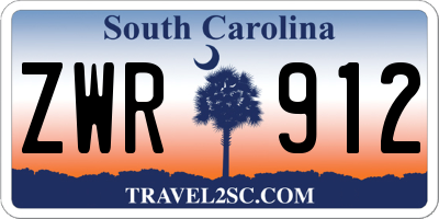 SC license plate ZWR912