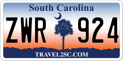 SC license plate ZWR924