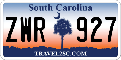 SC license plate ZWR927