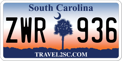 SC license plate ZWR936