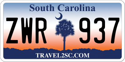 SC license plate ZWR937