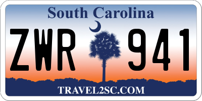SC license plate ZWR941