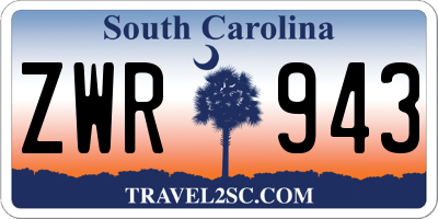 SC license plate ZWR943