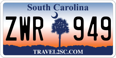 SC license plate ZWR949