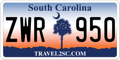 SC license plate ZWR950