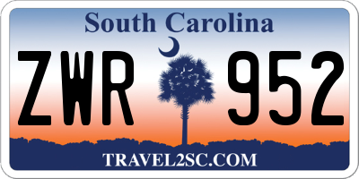 SC license plate ZWR952