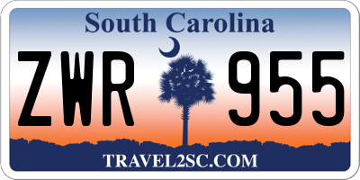 SC license plate ZWR955