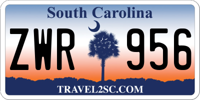 SC license plate ZWR956