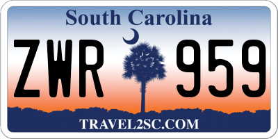 SC license plate ZWR959