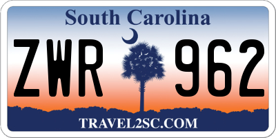 SC license plate ZWR962