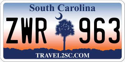 SC license plate ZWR963