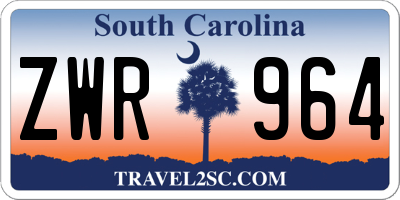 SC license plate ZWR964