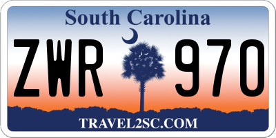 SC license plate ZWR970