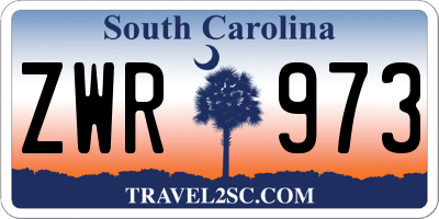 SC license plate ZWR973