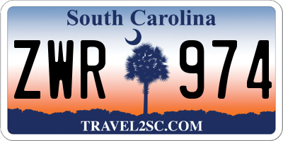 SC license plate ZWR974