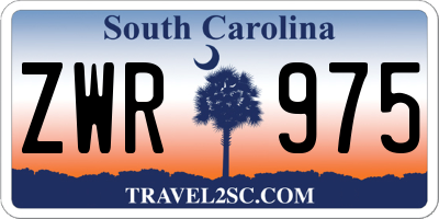 SC license plate ZWR975