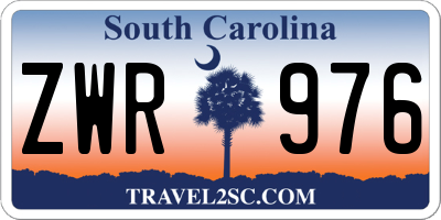 SC license plate ZWR976