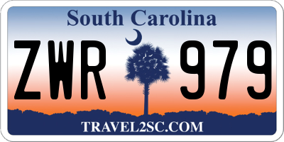 SC license plate ZWR979