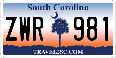 SC license plate ZWR981