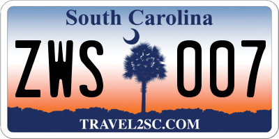 SC license plate ZWS007