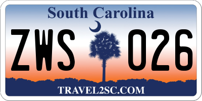 SC license plate ZWS026