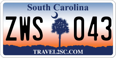 SC license plate ZWS043