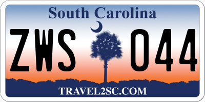 SC license plate ZWS044