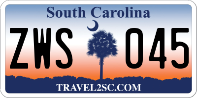 SC license plate ZWS045